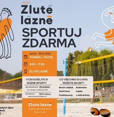 Oslavte 20. výročí Žlutých lázní – Sportujte zdarma!