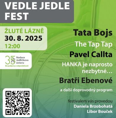 Nadace Jedličkova ústavu oslaví výročí 35 let ve Žlutých lázních velkým benefičním open air festivalem VEDLE JEDLE FEST